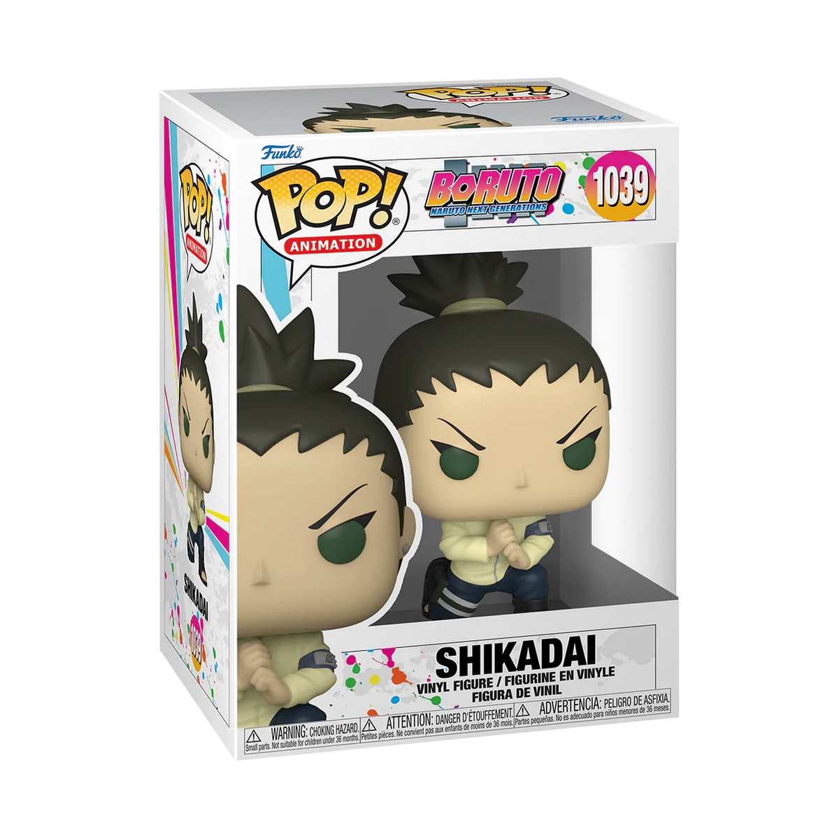 Figura di Shikadai in scatola. La figura è accovacciata. Sfondo bianco.