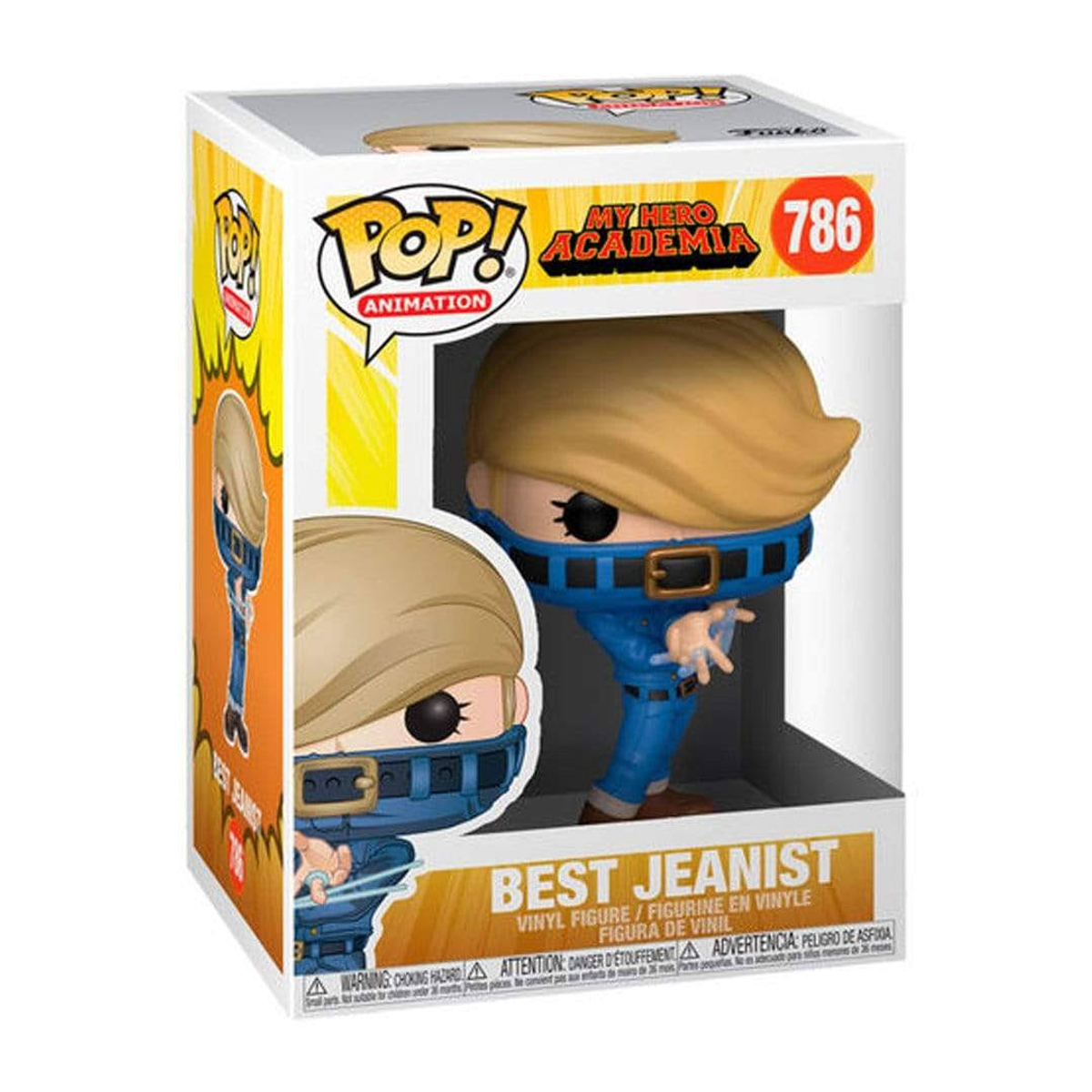 Figura My Hero Academia Best Jeanist in scatola. Capelli biondi, completo blu. Vinile.
