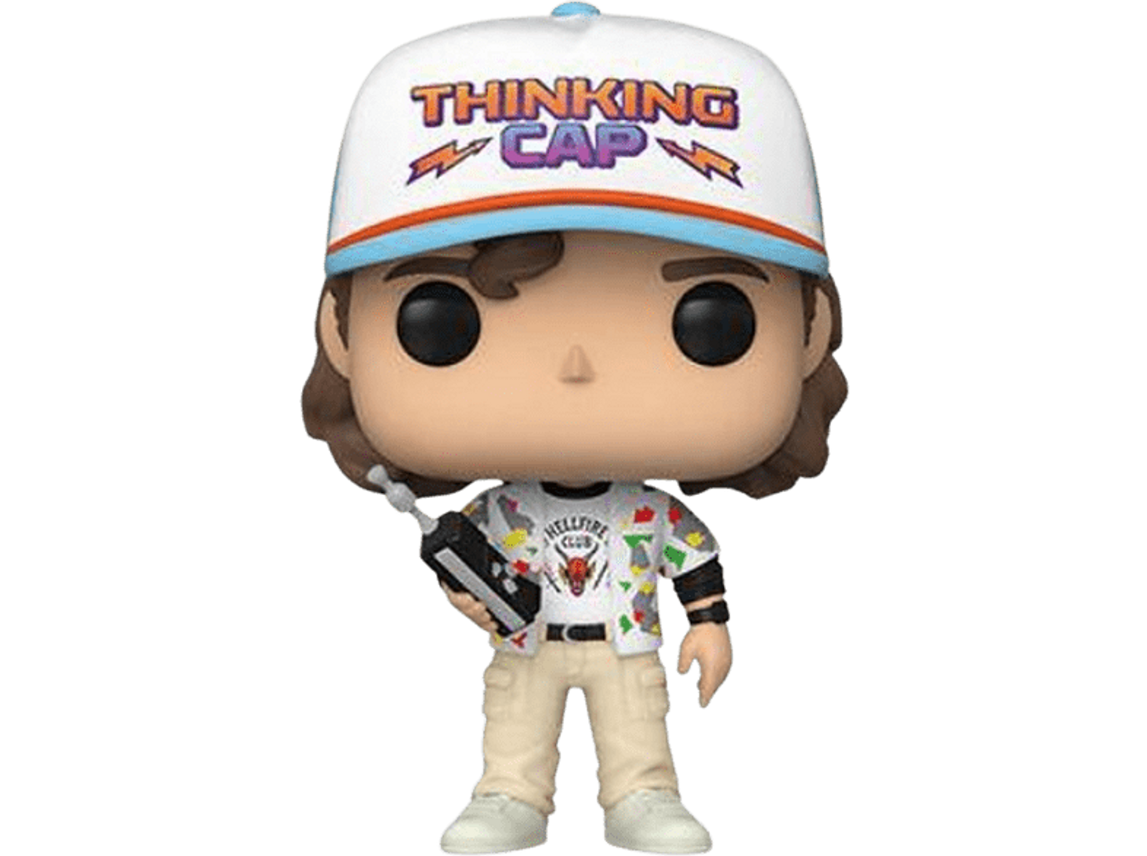 Eine Funko Pop Figur von Dustin aus Stranger Things mit einer Thinking Cap Mütze.