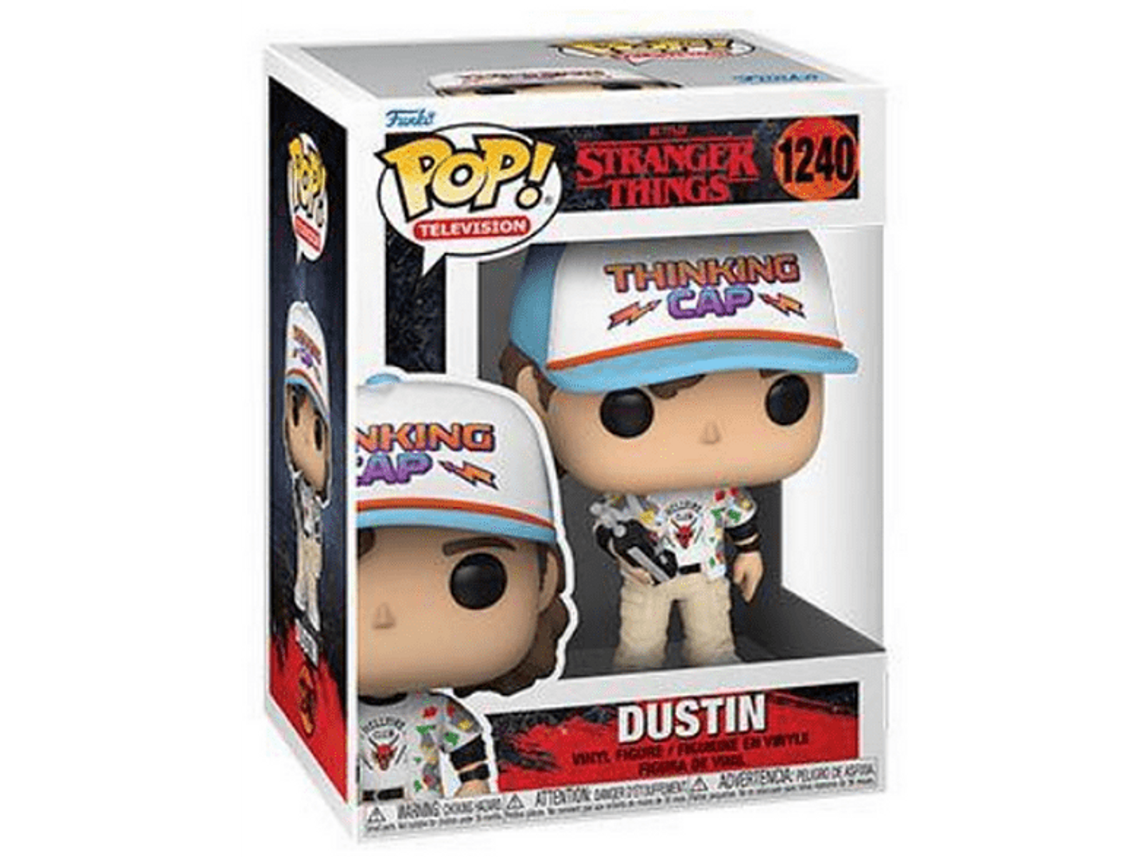 Funko Pop Stranger Things Dustin Figur in einer Box.