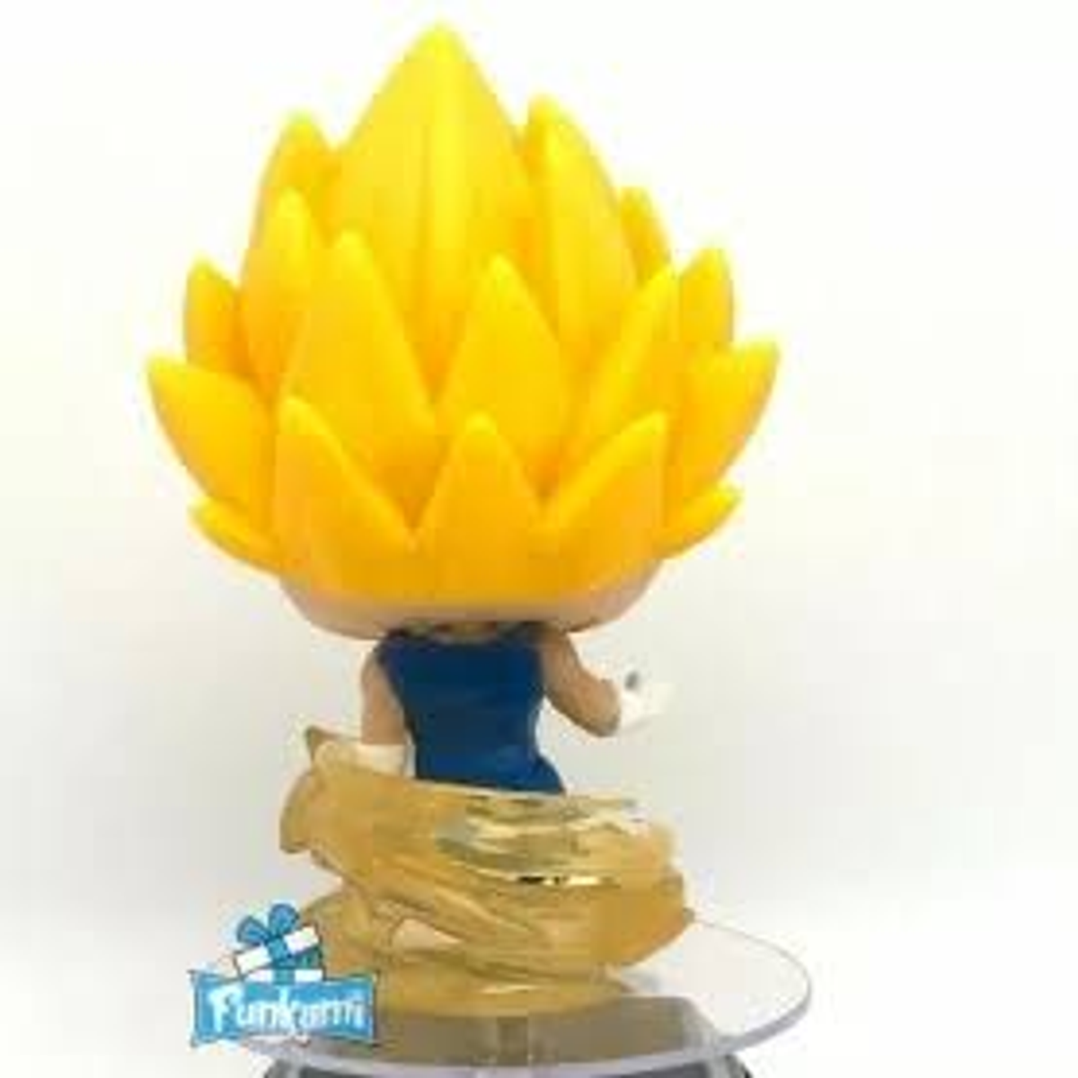 Vegeta Super Saiyan Funko Pop figuur, geel haar, blauwe outfit, van Dragon Ball Z.