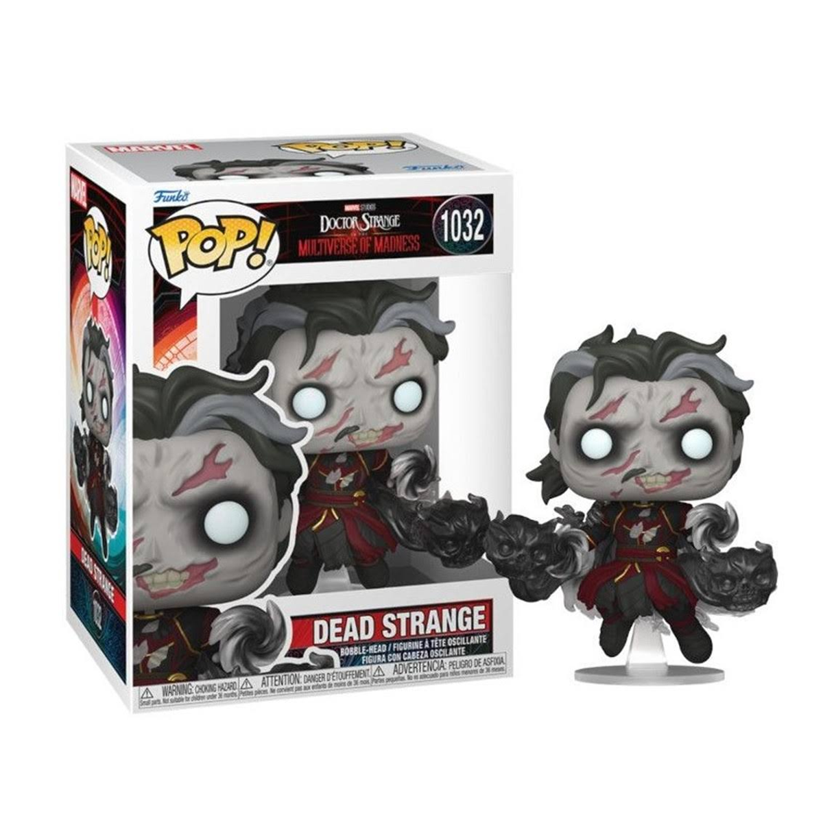 Figura Funko Pop di Doctor Strange, Dead Strange, in una scatola.