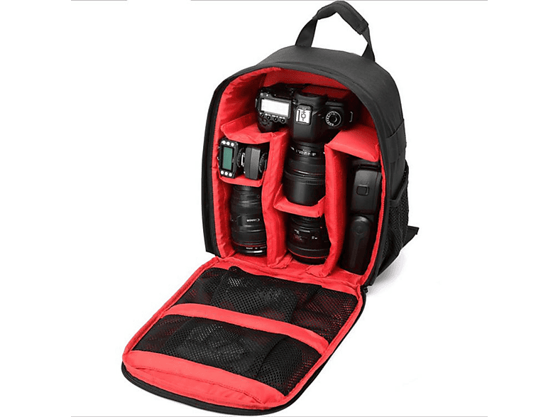 INF DSLR Kamera-Rucksack Schwarz / Rot Kamerarucksack, Rot Schwarz 