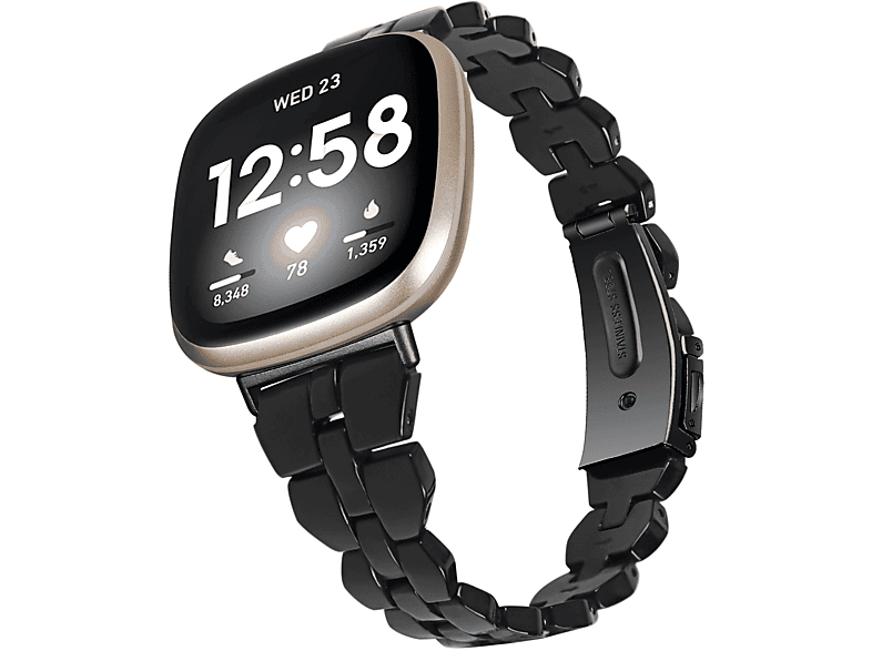 INF Uhrenarmband, schwarz Versa 4, Ersatzarmband, Fitbit