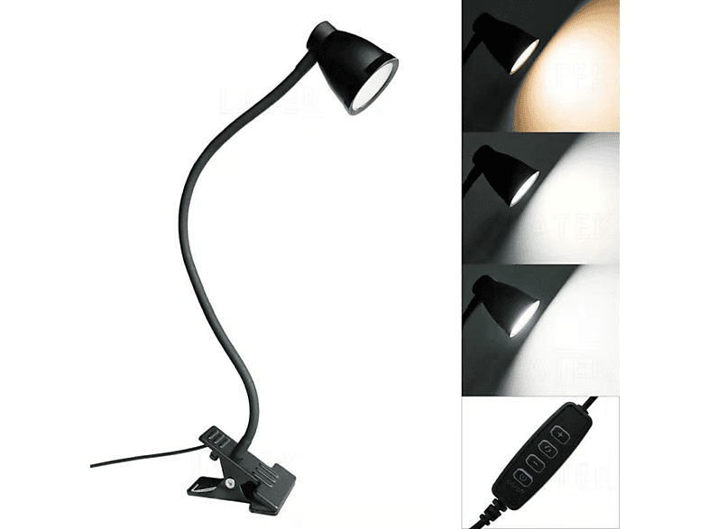 INF LED-Leselampe / Klemmlampe Dimmer 3000-6500K LED