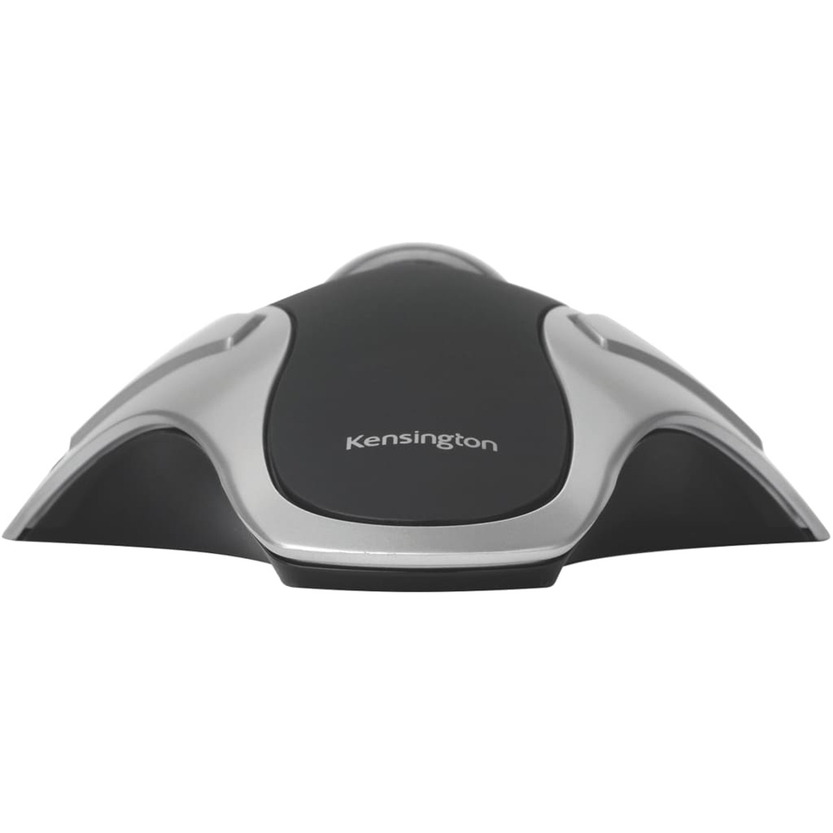 Kensington conference speakerphone, silver and black, with Kensington logo.