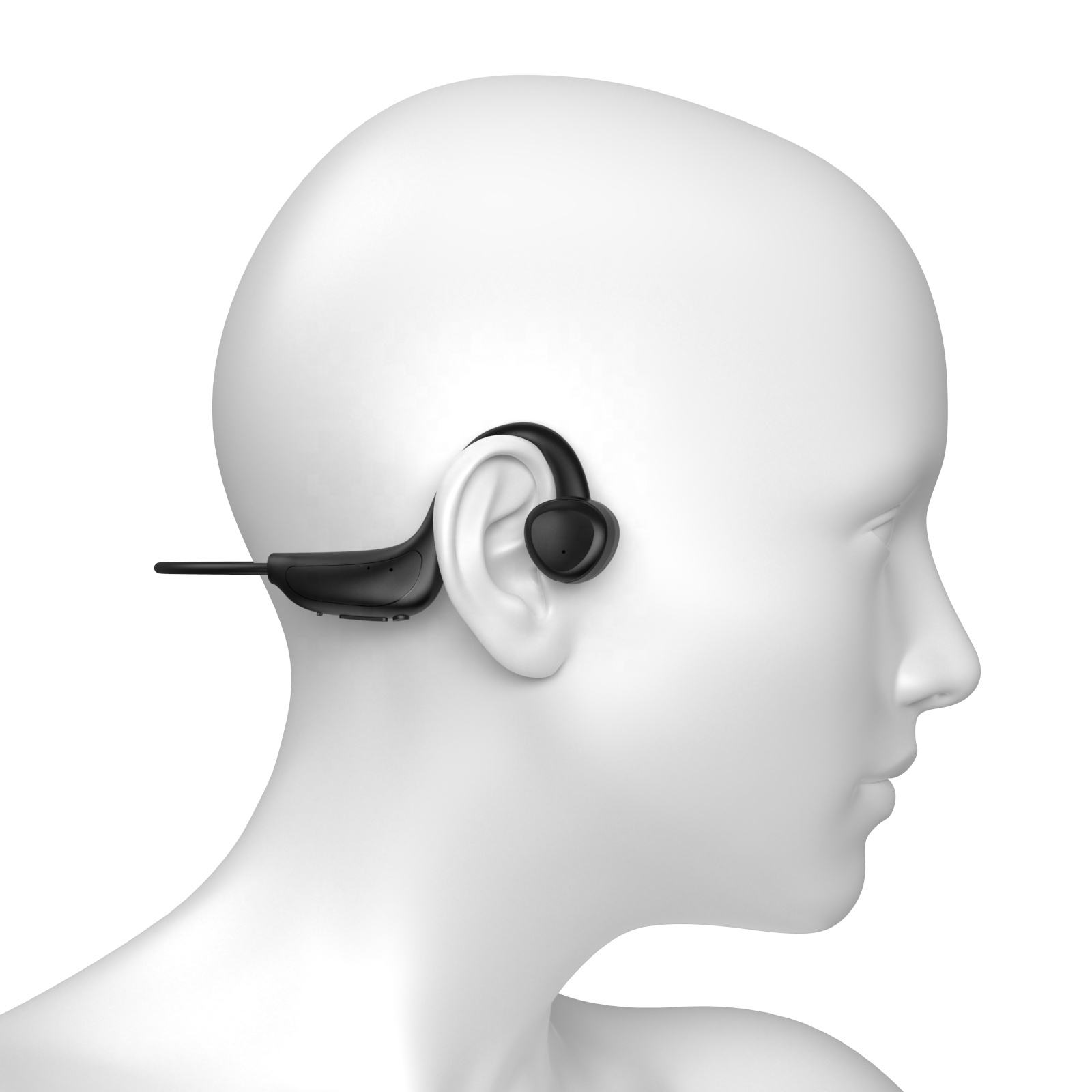 INF Gehörschutz, Luftleitungs-Funkkopfhörer, In-ear schwarz Kopfhörer, offener Kopfhörer