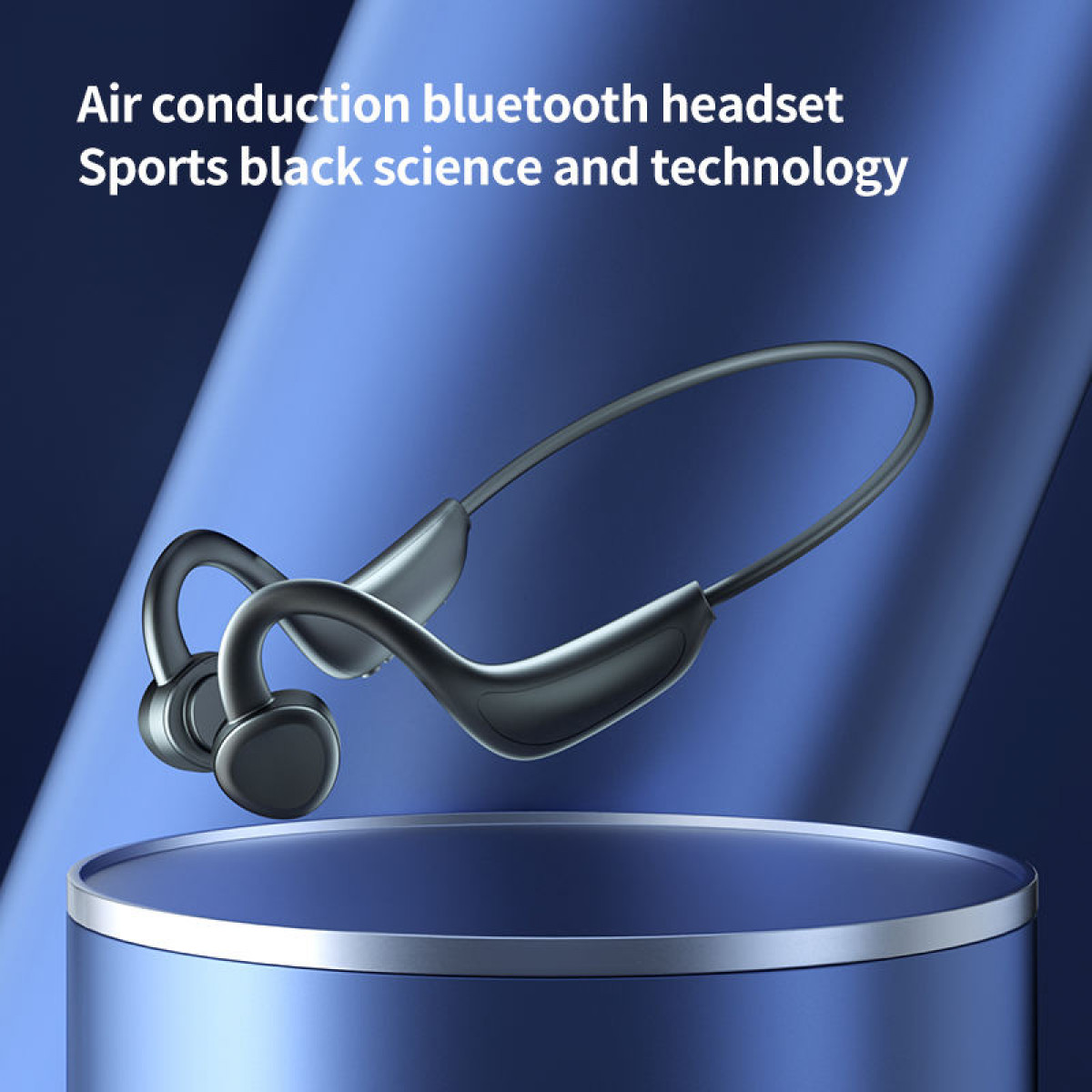 INF Luftleitungs-Funkkopfhörer, offener Kopfhörer, Gehörschutz, In-ear Kopfhörer schwarz