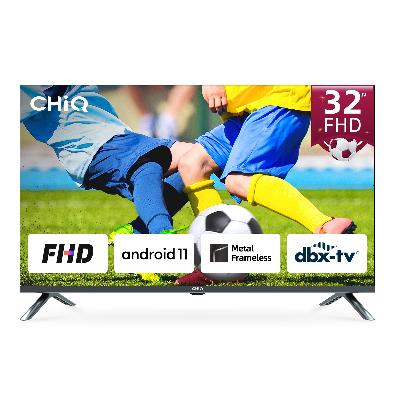 TV LED 32" - L32M8T, Smart TV, Android 11, HDR10, Wi-fi Dualband 2.4/5G, HDMI, USB, Metalico, CHIQ, Full-HD, Quad-Core, Negro