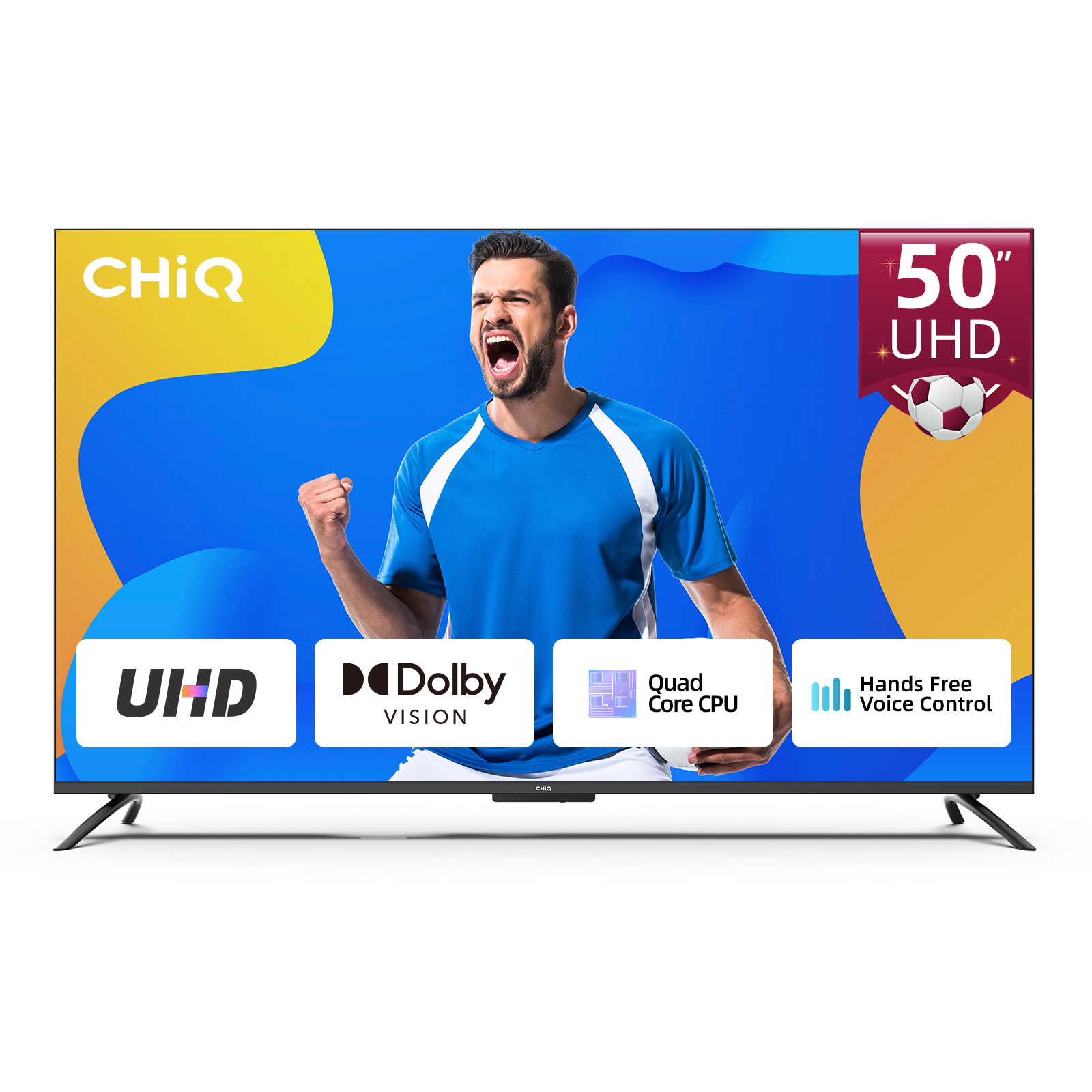 TV LED 50" - U50G7PF, Smart TV Android, 4K UHD, HDR10, Dolby Audio, Frameless, Control por Voz, 3 HDMI, 2 USB CHIQ, UHD 4K, Quad-Core, Smart TV, DVB-T2 (H.265)Sí, Negro