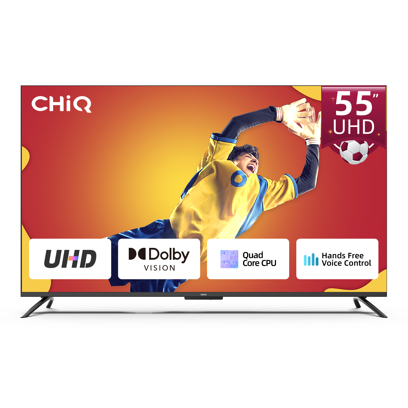 TV LED 55" - U55G7PF, Smart TV Android, 4K UHD, HDR10, Dolby Audio, Frameless, Control por Voz, 3 HDMI, 2 USB CHIQ, UHD 4K, Quad-Core, Smart TV, DVB-T2 (H.265)Sí, Negro