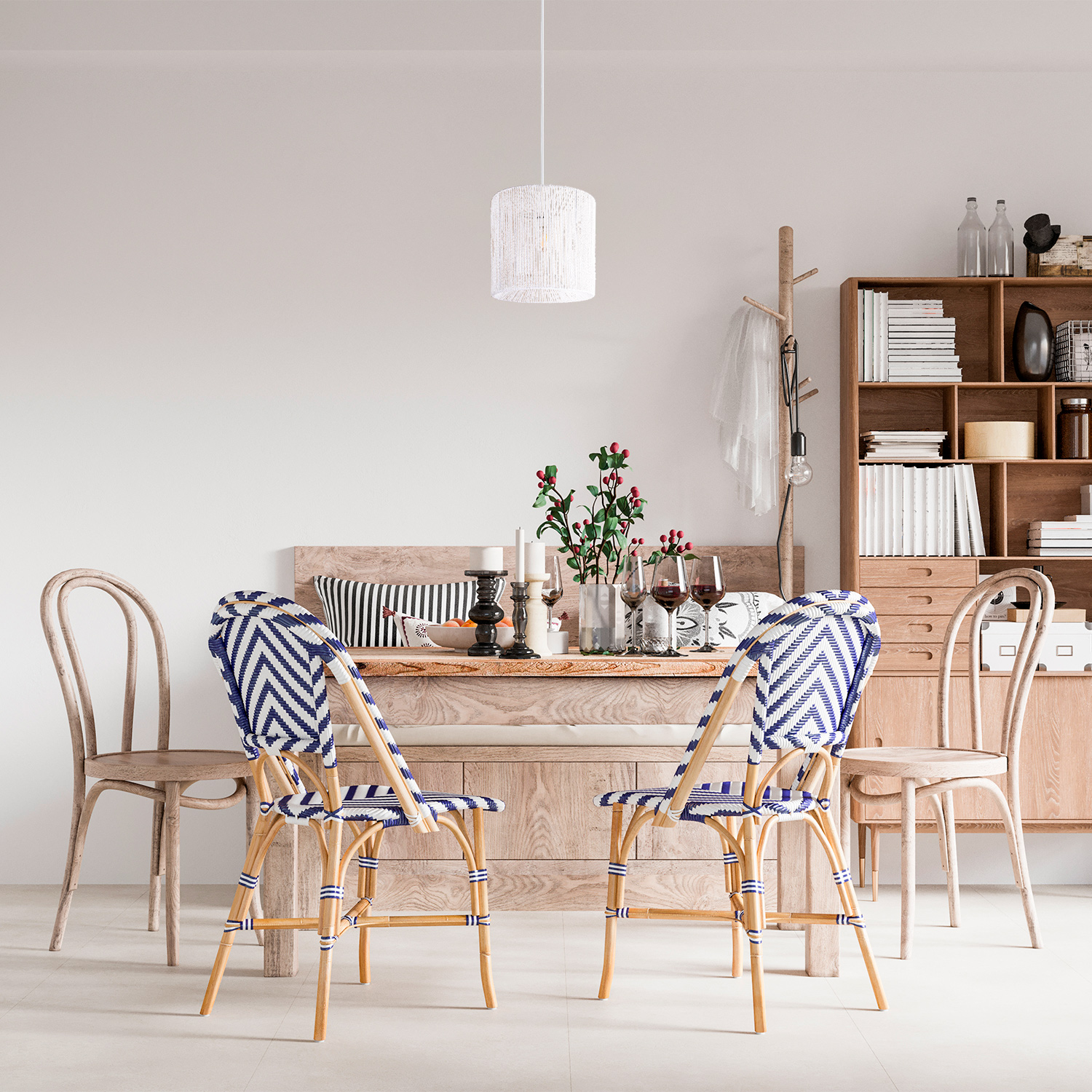 PACO Pendelleuchte HUGO Rattan-Design HOME