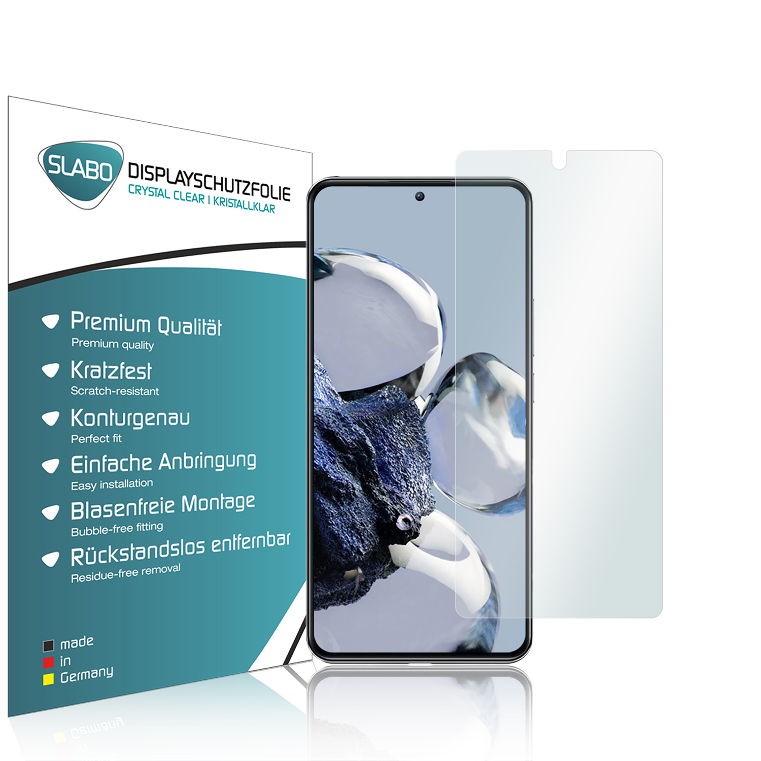 SLABO 4 x 12T Displayschutz(für Crystal Xiaomi 12T Clear | 5G Pro 5G)