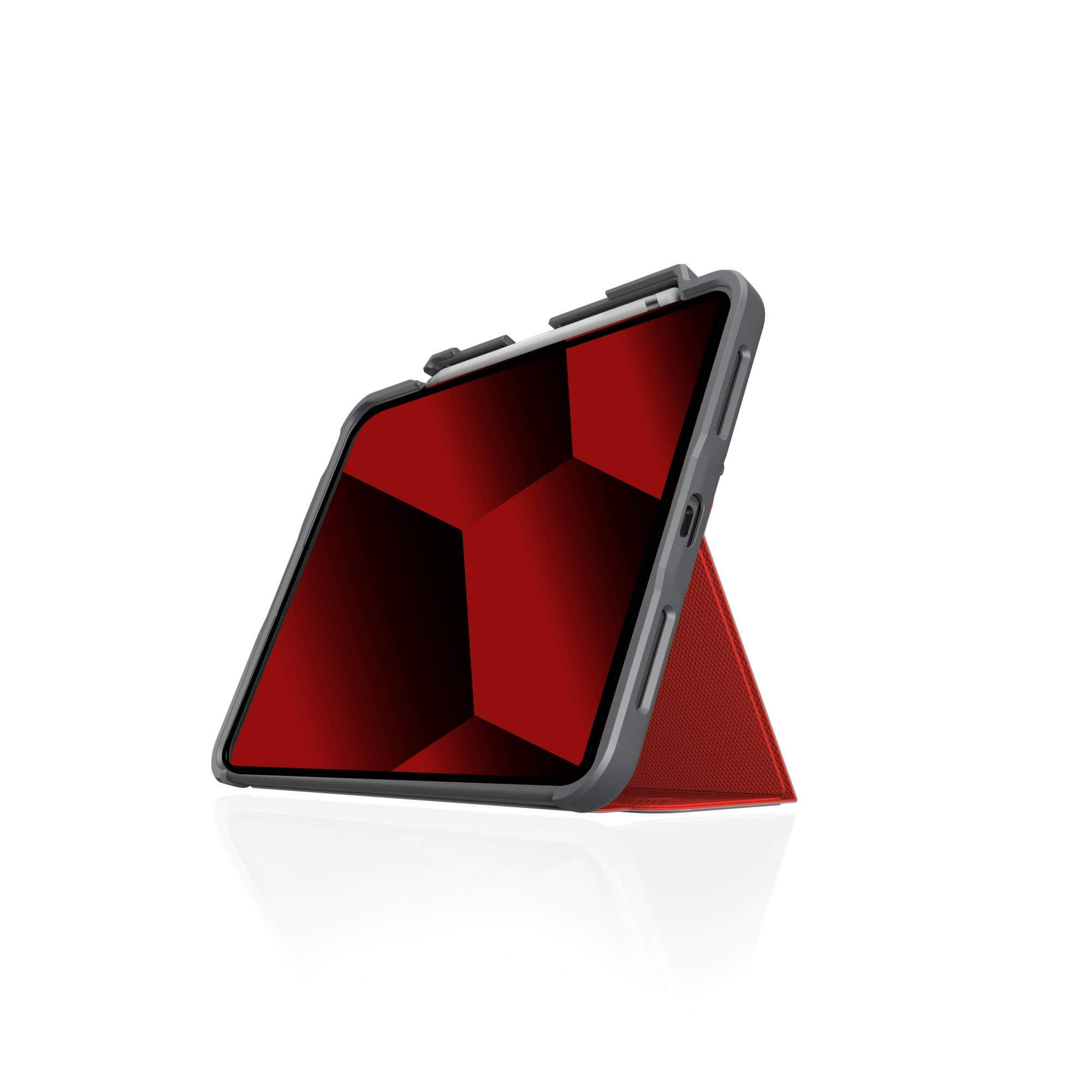 STM Dux Plus Apple Polycarbonat, Tablethülle Rot für TPU, Bookcover