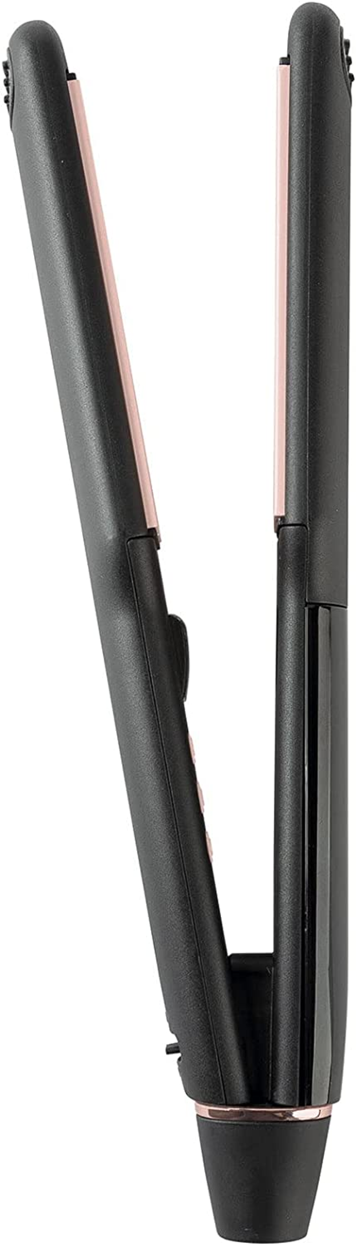 Plancha de pelo negra y oro rosa.