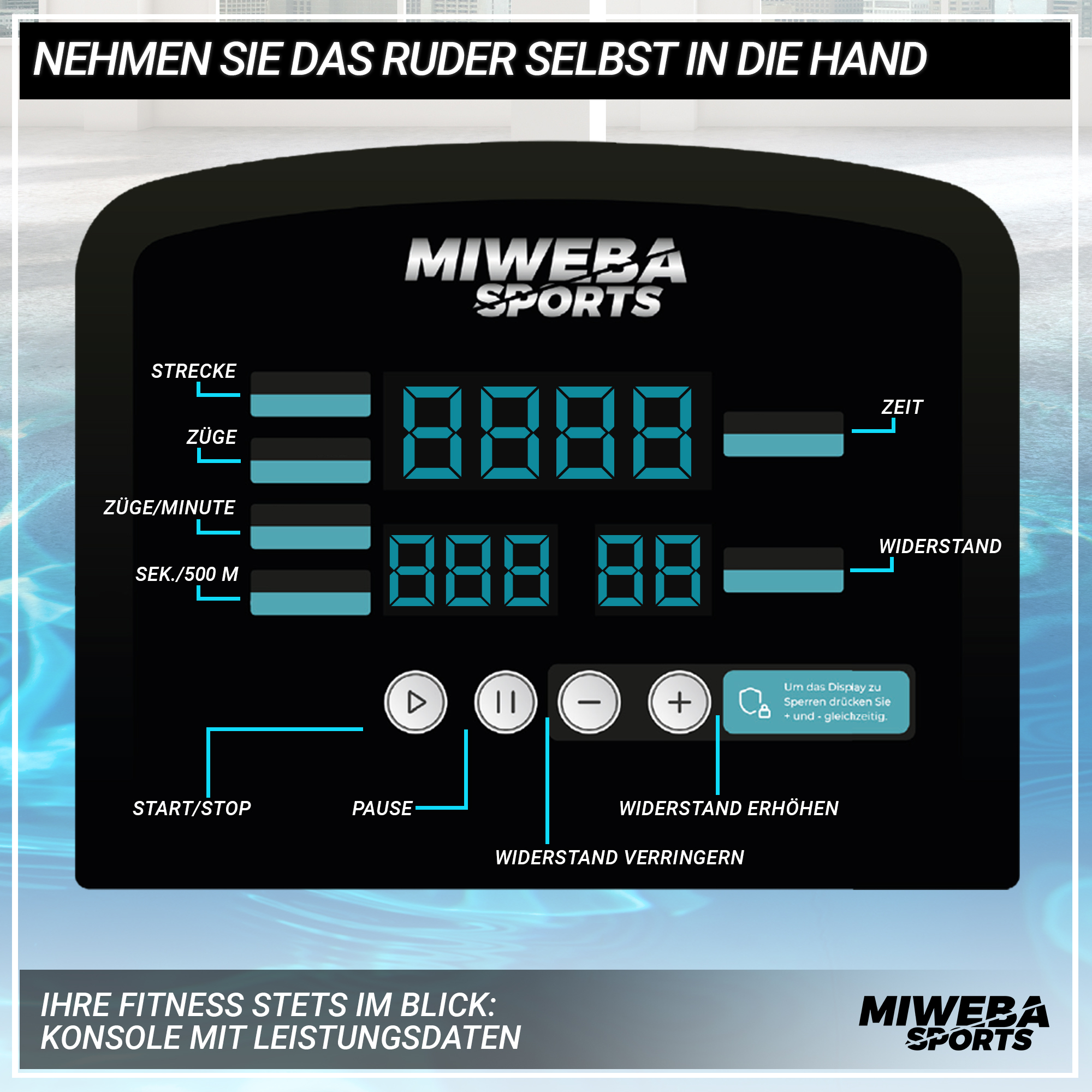 MIWEBA SPORTS Rudergerät MR100 Rudergerät, grau