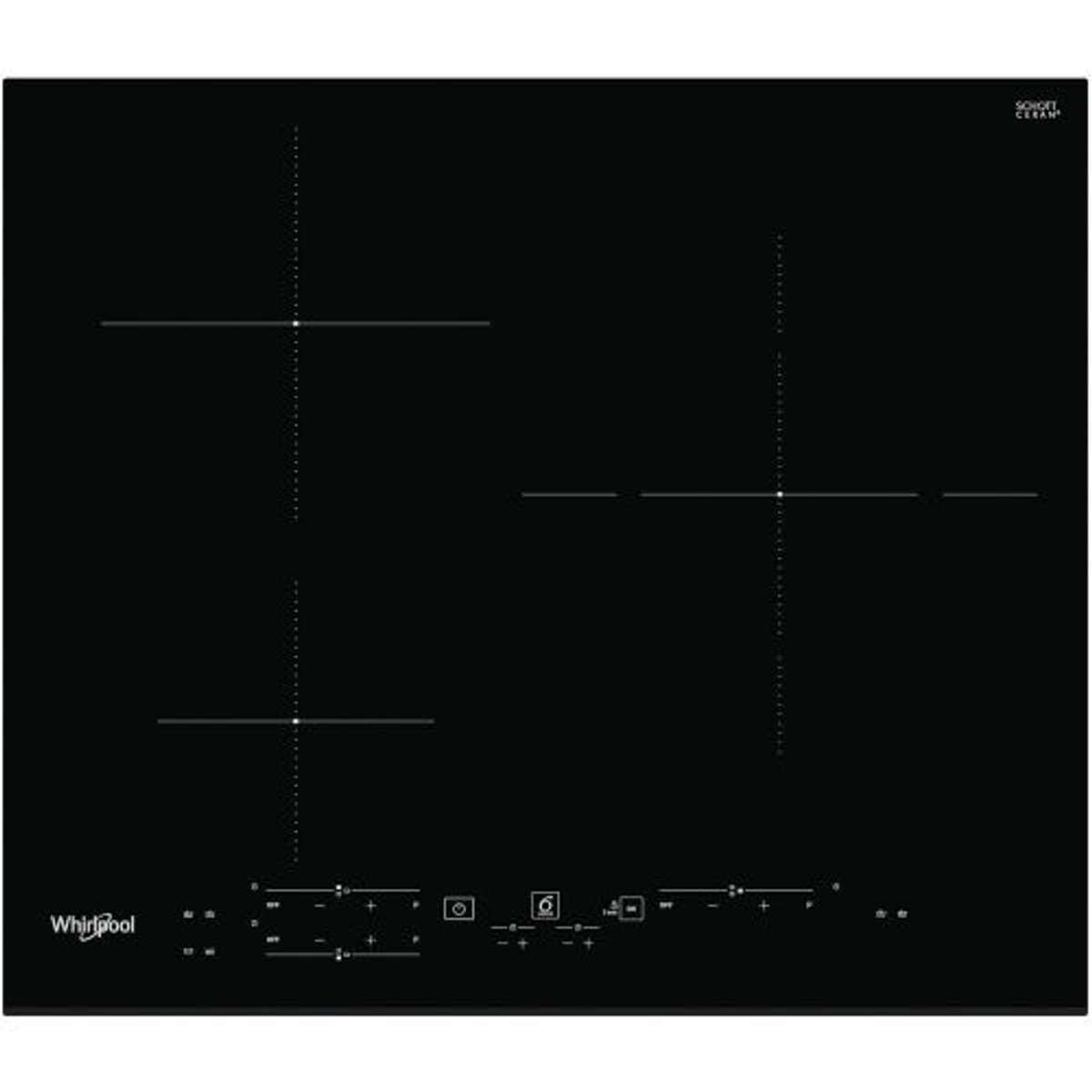 Placa de vitrocerámica - WS B2360 BF WHIRLPOOL, Eléctrica, 3, Negro