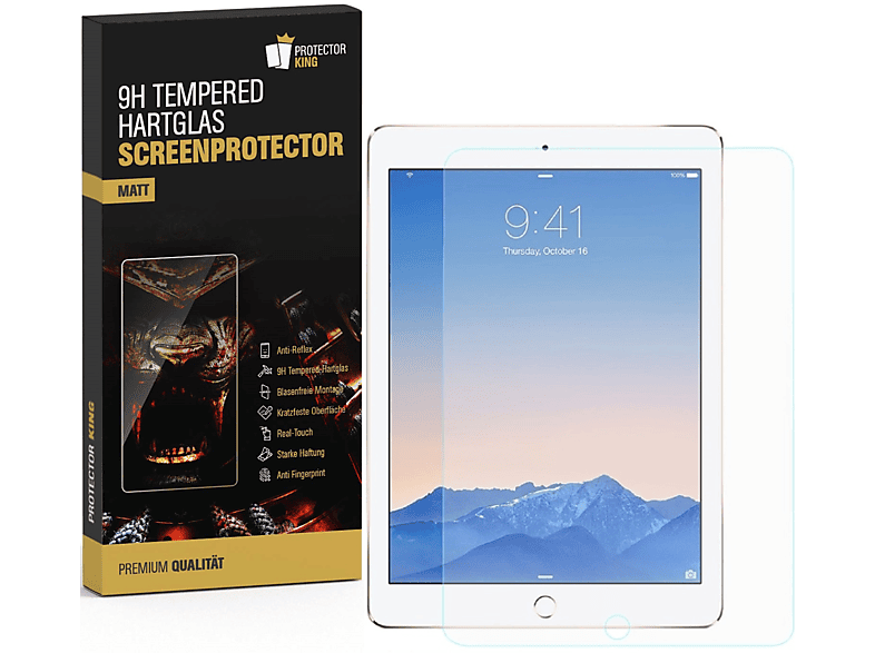 Hartglas iPad ENTSPIEGELT PROTECTORKING Apple MATT Air 1x Echtes Schutzglas 9.7) Displayschutzfolie(für 9H