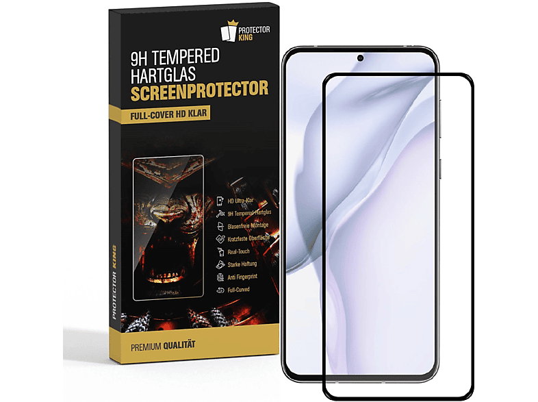 Schutzglas HD 9H Huawei 2x COVER Displayschutzfolie(für P50) PROTECTORKING FULL KLAR