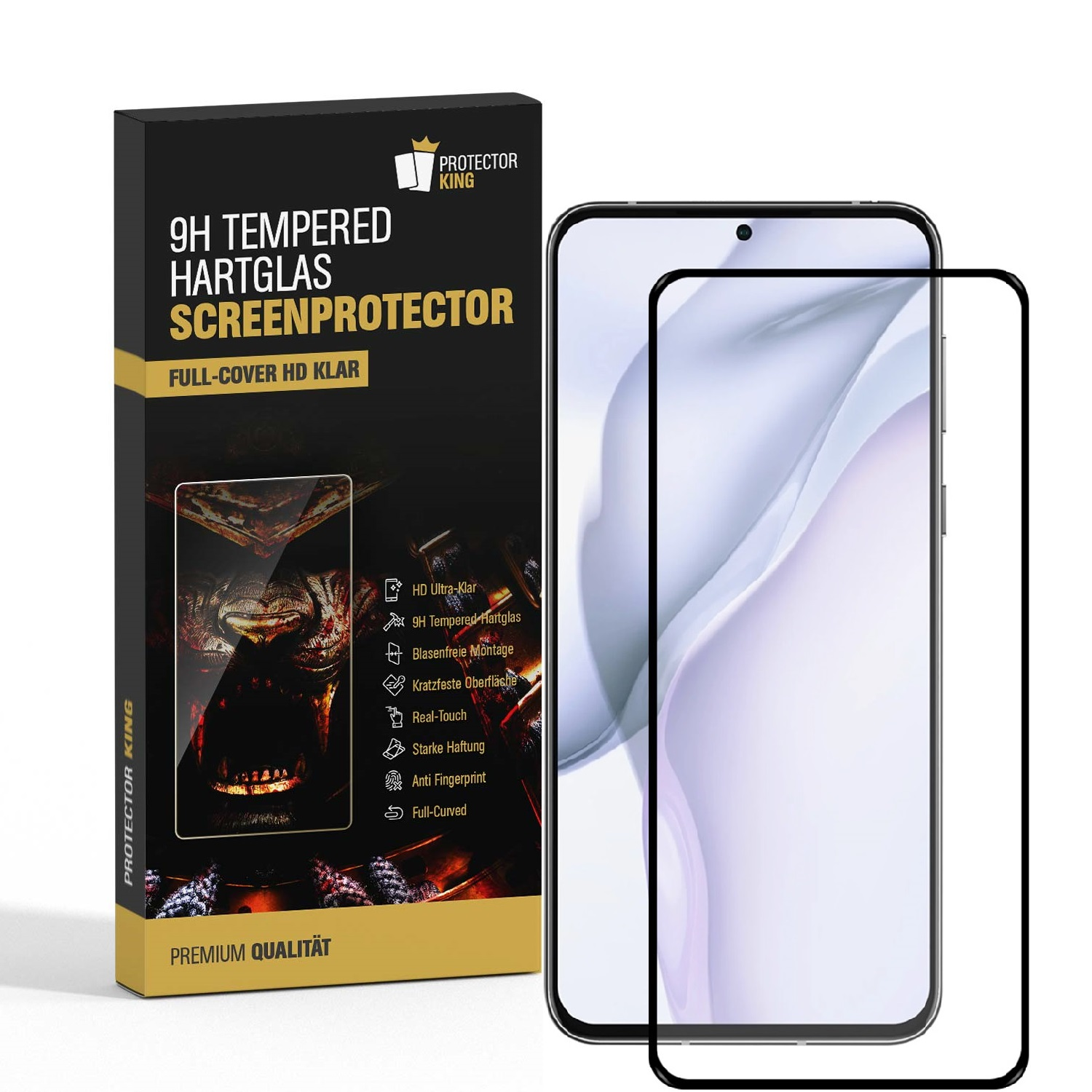 HD Schutzglas COVER Displayschutzfolie(für 9H KLAR Huawei PROTECTORKING FULL P50) 3x