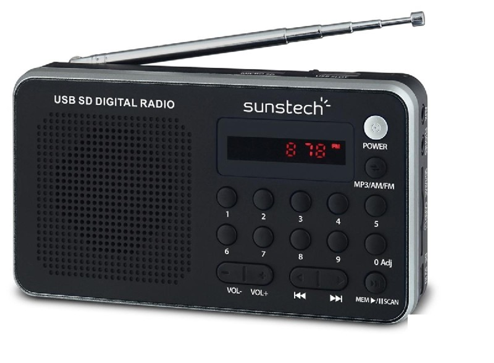 Radio portátil - RPDS32SL SUNSTECH, Negro, Plata