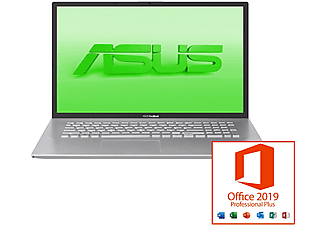 ASUS VivoBook F712, Pentium Gold, Windows 11 Pro + Office 2019 Pro, Laptop mit 17,3 Zoll Display,  Prozessor, 8 GB RAM, 256 GB SSD, Intel UHD Graphics, Silber