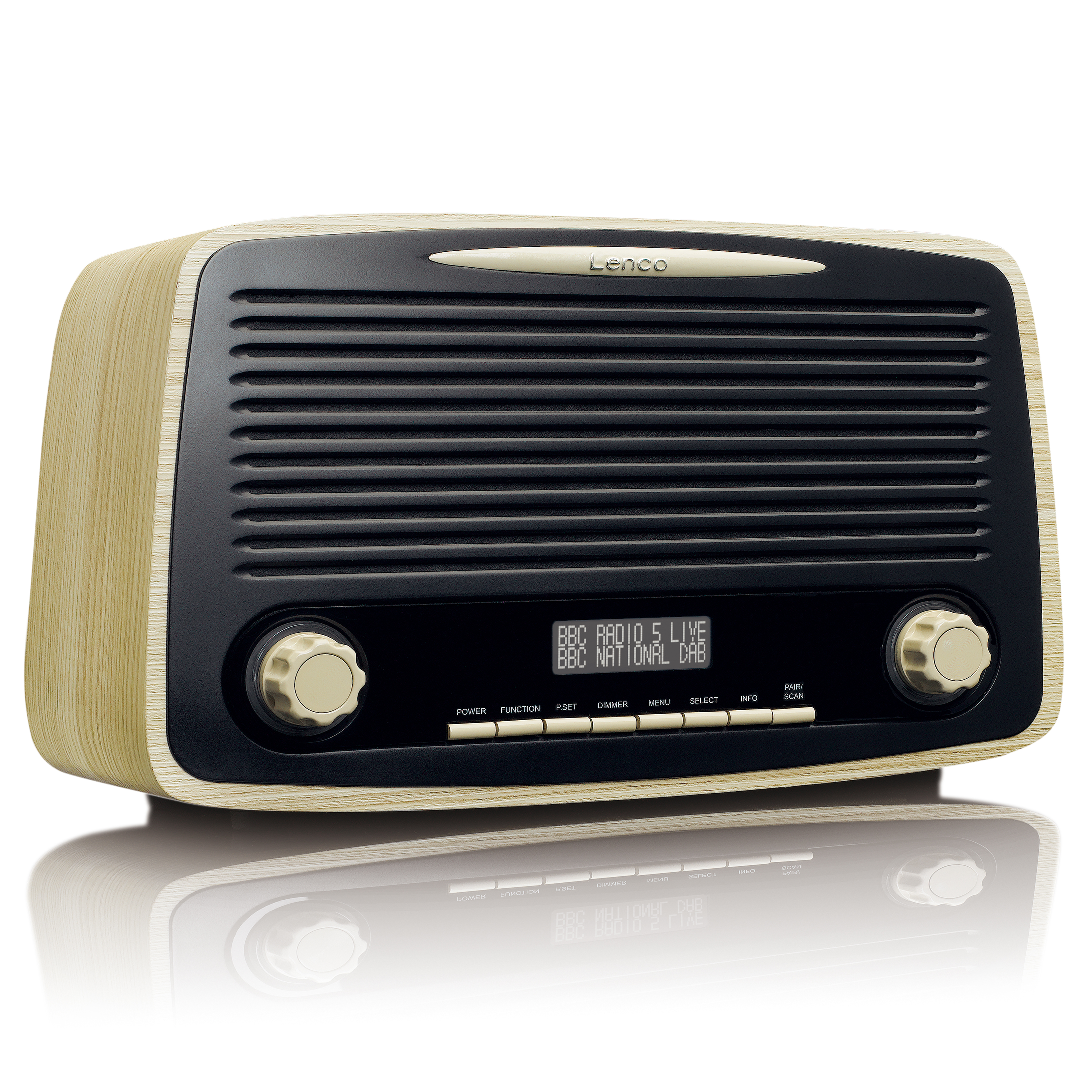 LENCO DAR-012WD Radio, DAB+,FM, FM, DAB+, Bluetooth, Schwarz