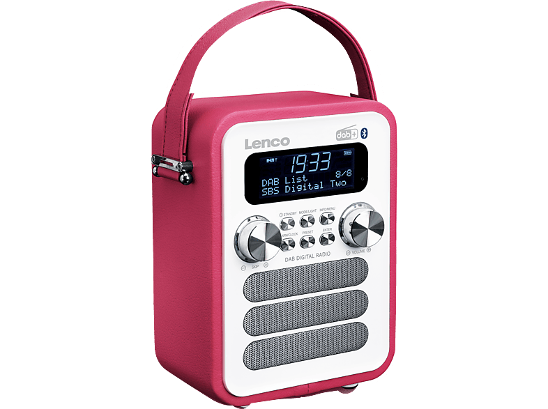 LENCO PDR051PKWH Tragbares bluetooth Bluetooth Lautsprecher und DAB+