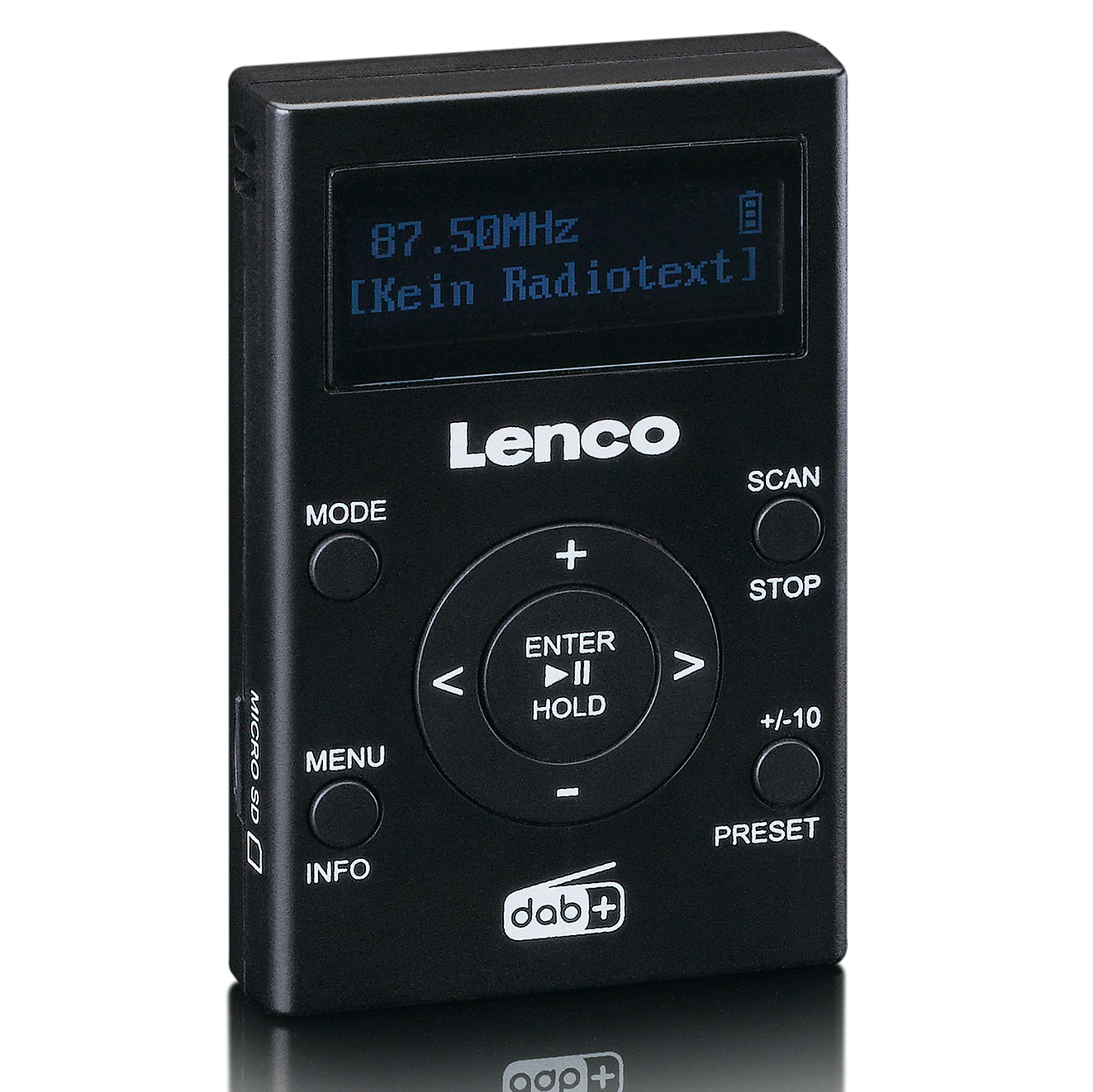 LENCO PDR-011BK - Radio Schwarz mit DAB+,FM, DAB+, MP3-Funktion, DAB+ - Taschen-mp3-player FM