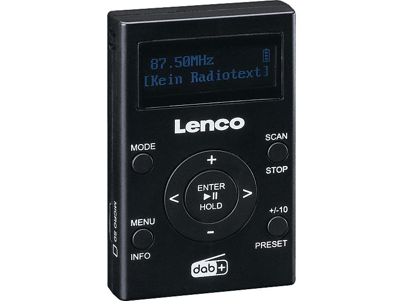 LENCO PDR011BK Taschenmp3player DAB+ Radio mit MP3Funktion