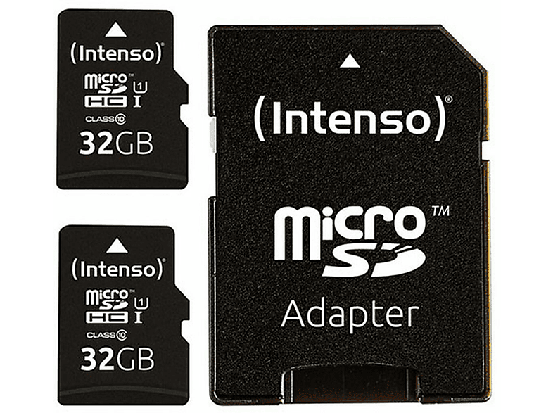 INTENSO 3423482 INT MICRO SDHC CARD2X32GB UHS1, Micro-SDHC Speicherkarte, 32 GB, 45 MB/s