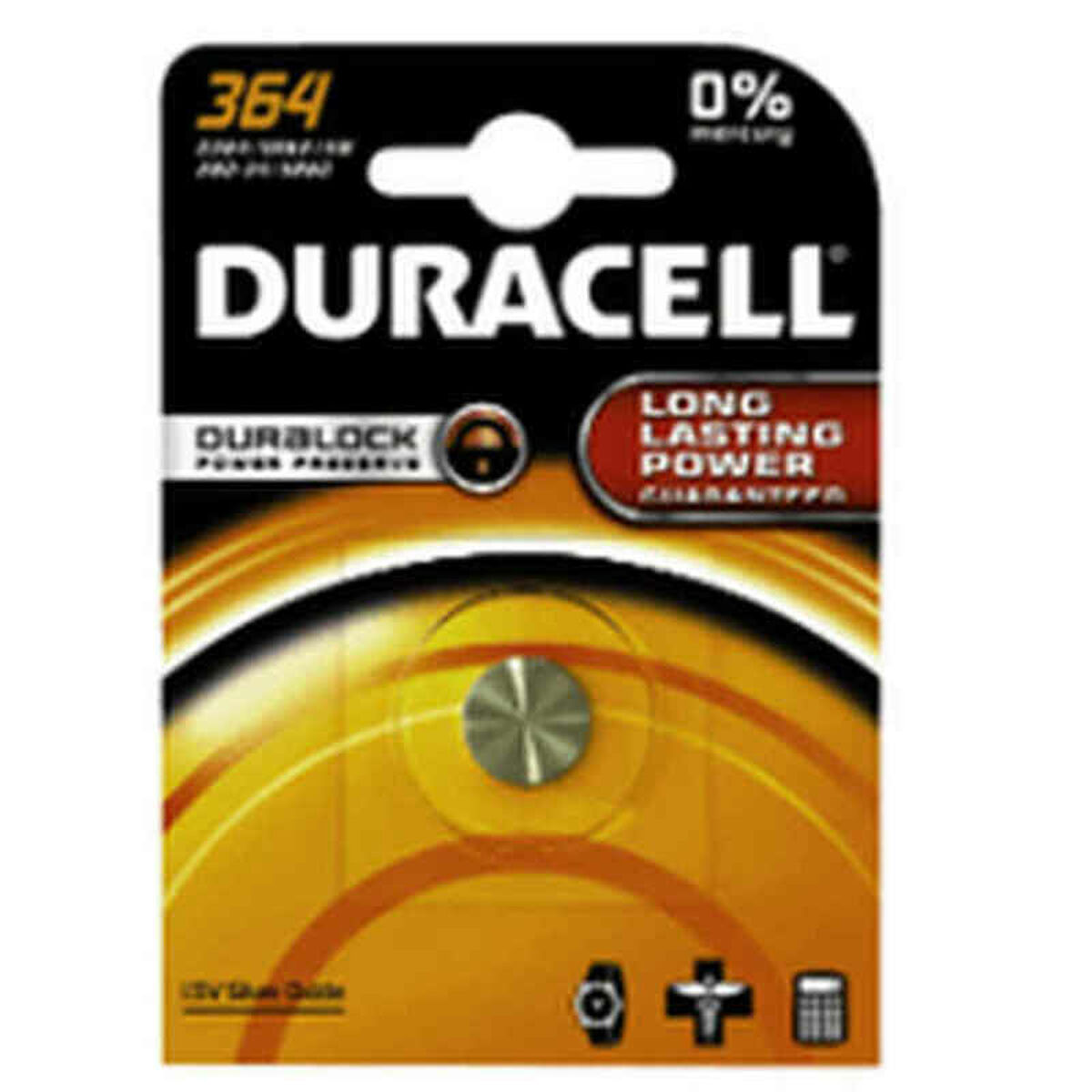 DURACELL Batterie, Volt 1 B1 364 067790 1.5 364 Silber-Oxid, Stück