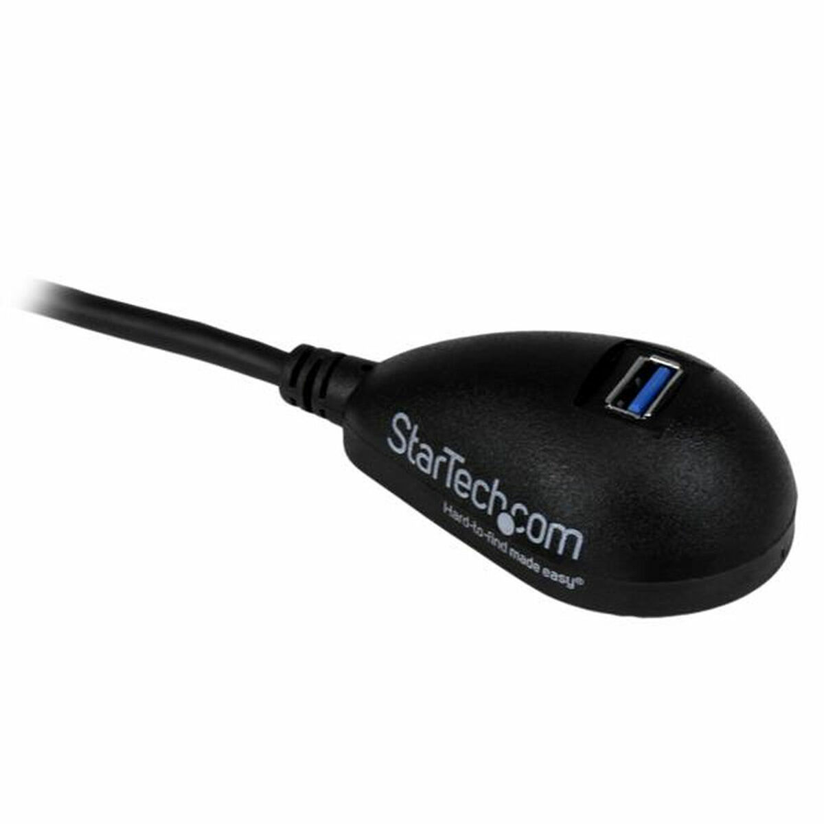Zwarte StarTech USB-adapterkabel met een USB-poort.
