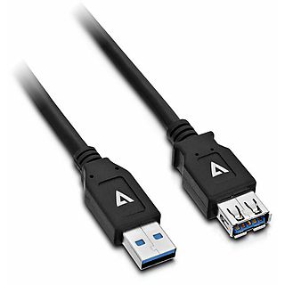 Cable USB - V7 V7U3.0EXT-2M-BLK-1E, USB 2.0, Negro