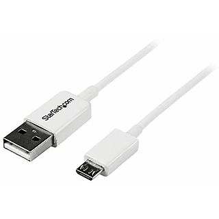 Cable USB - STARTECH USBPAUB1MW, USB 2.0, Blanco