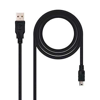 Cable USB - NANOCABLE 10.01.0400, USB 2.0, Negro