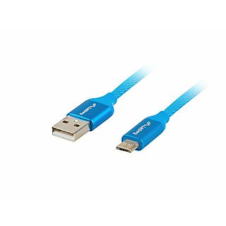 Cable USB - LANBERG CA-USBM-20CU-0010-BL, USB 2.0, Azul