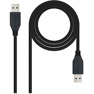 Cable USB - NANOCABLE 10.01.1001, USB 2.0, Negro