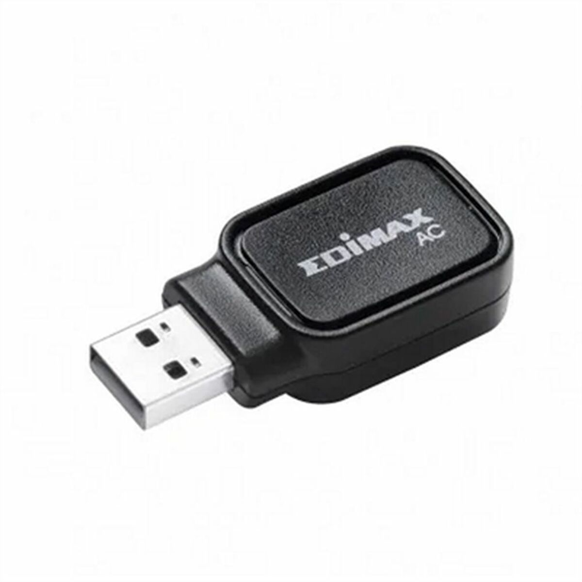 Schwarzer USB-Adapter. Der Markenname ist Edimax AC.