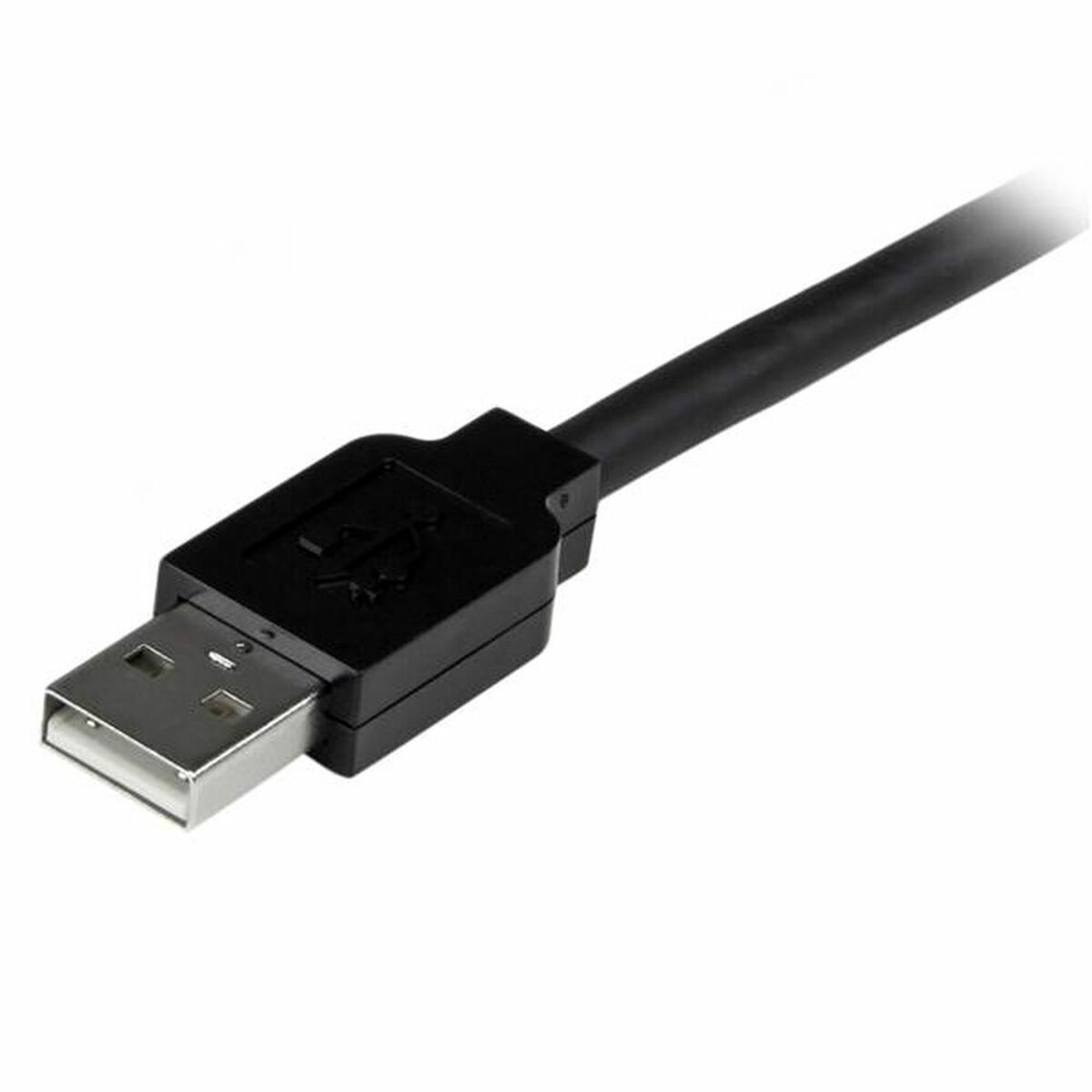 Cable USB negro con un conector USB.