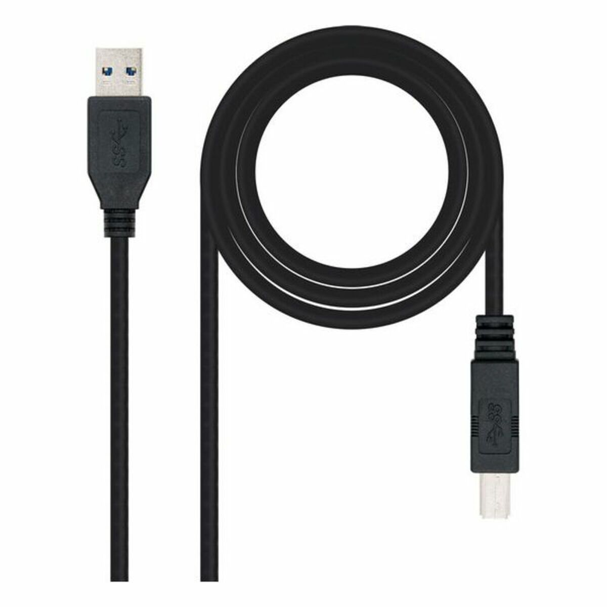 Cable USB - 10.01.0802-BK NANOCABLE, Negro