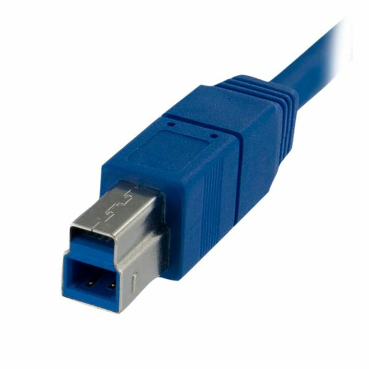 Cavo USB 3.0 blu, con un connettore USB 3.0. Il cavo è blu e angolato.
