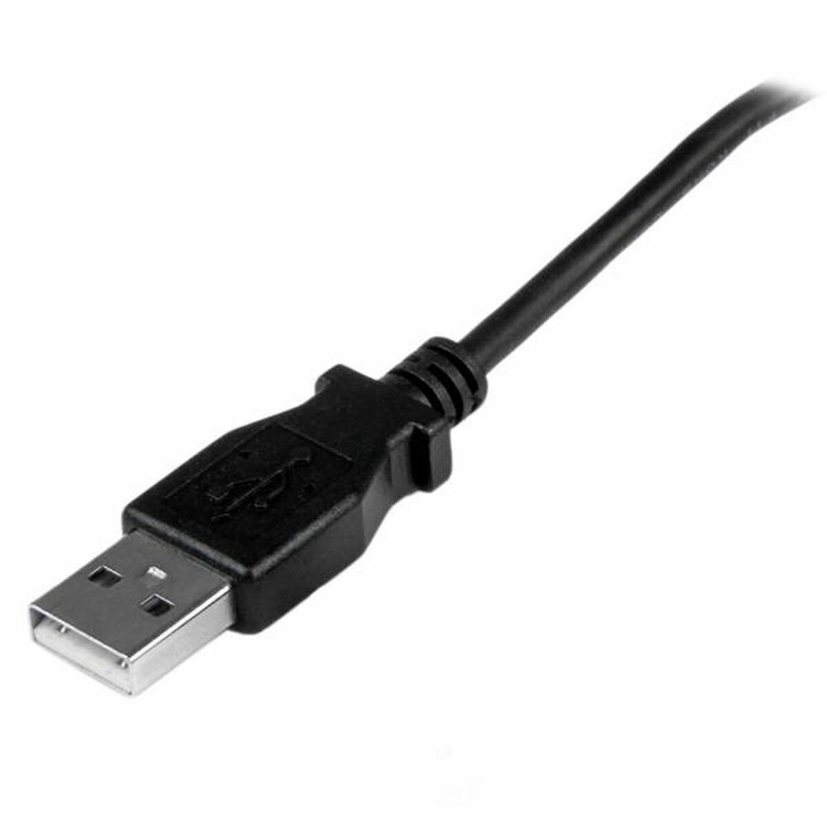 Zwarte USB-kabel met een USB-A-connector.