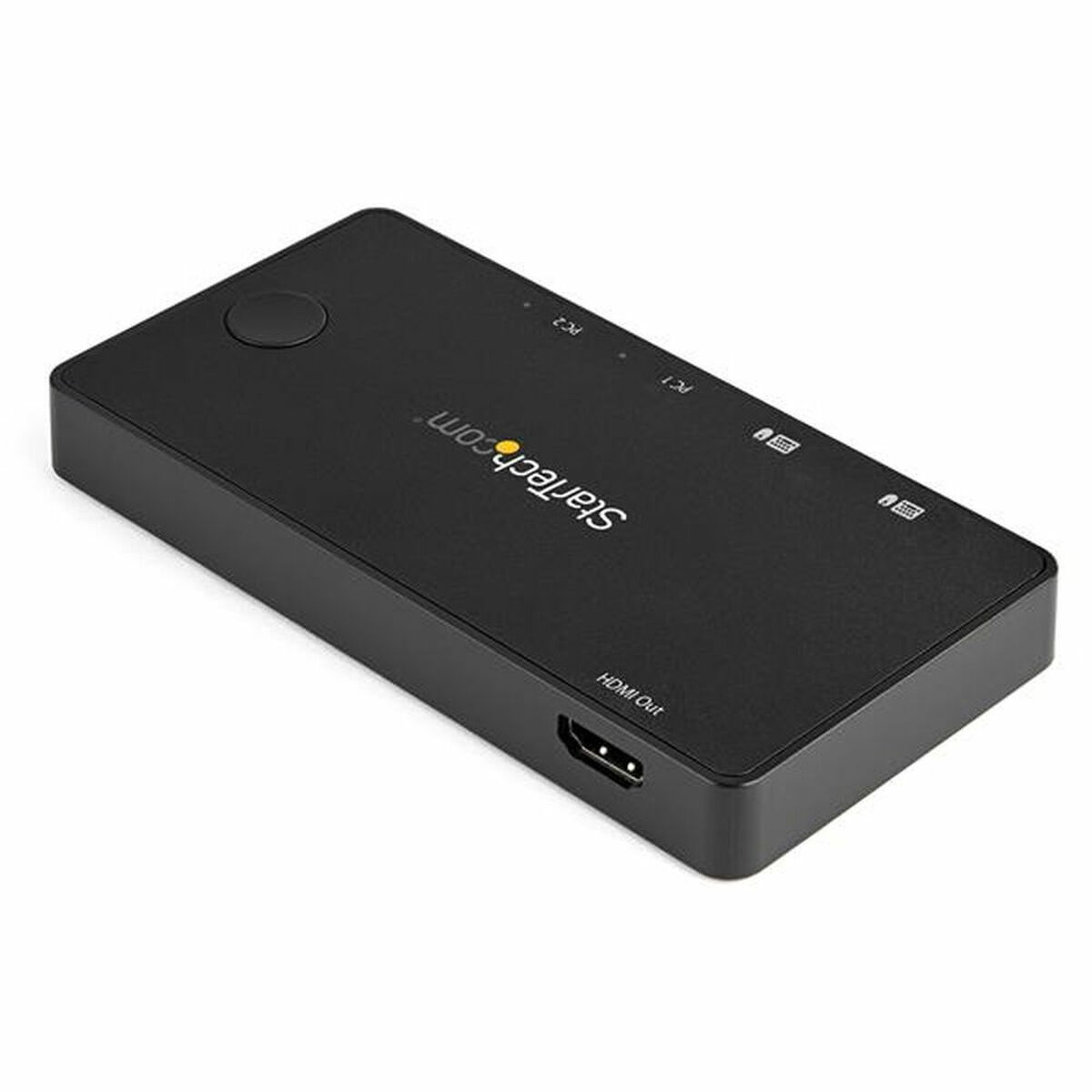 Schwarzer StarTech.com HDMI-Switch mit mehreren Ein- und Ausgängen.