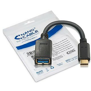 Cable USB - NANOCABLE 10.01.4201, USB 2.0, Negro