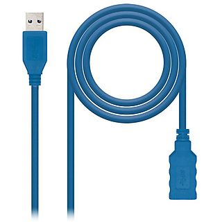 Cable USB - NANOCABLE 10.01.0901-BL, USB 2.0, Azul