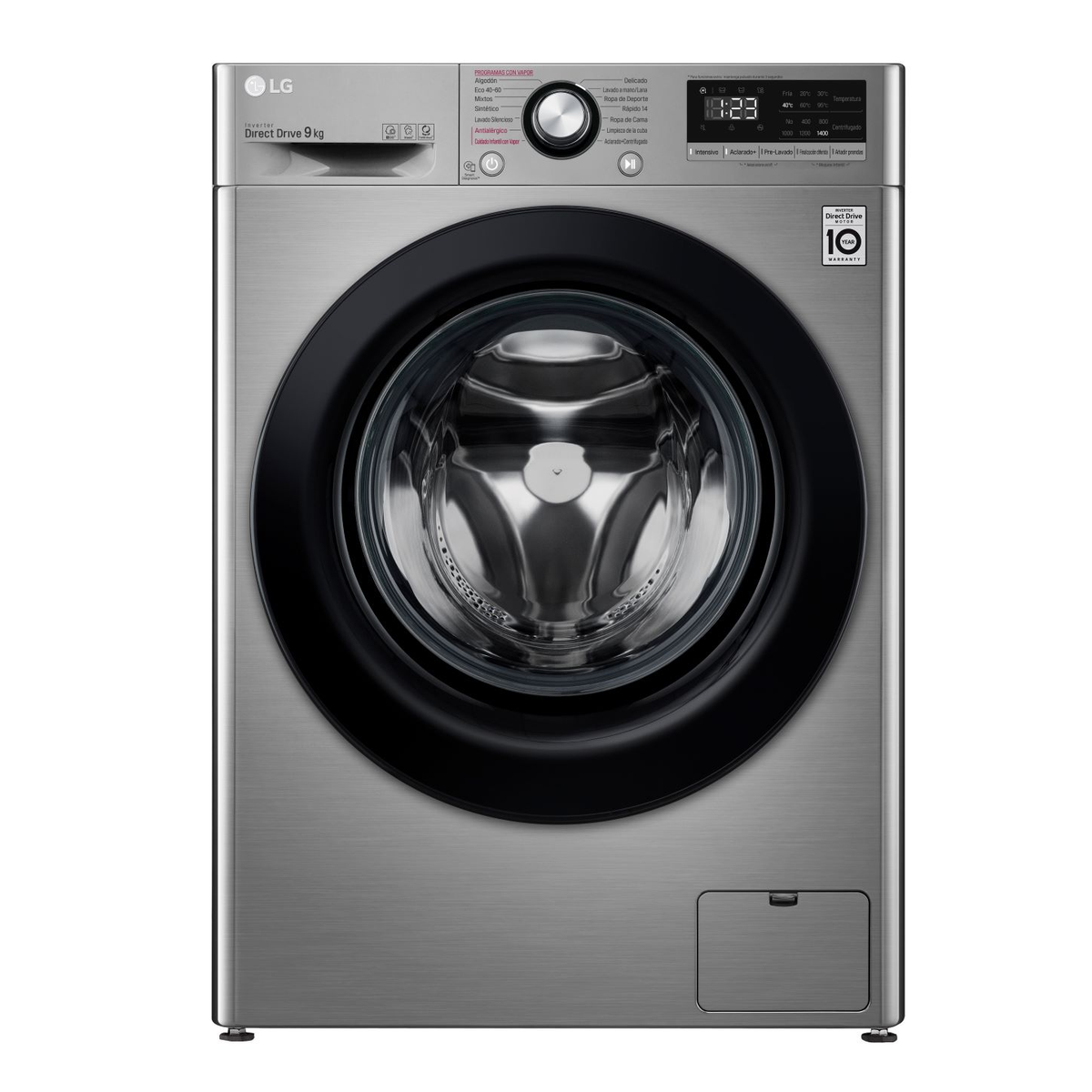 Lavadora carga frontal - F4WV3009S6S LG, 9 kg, Inox