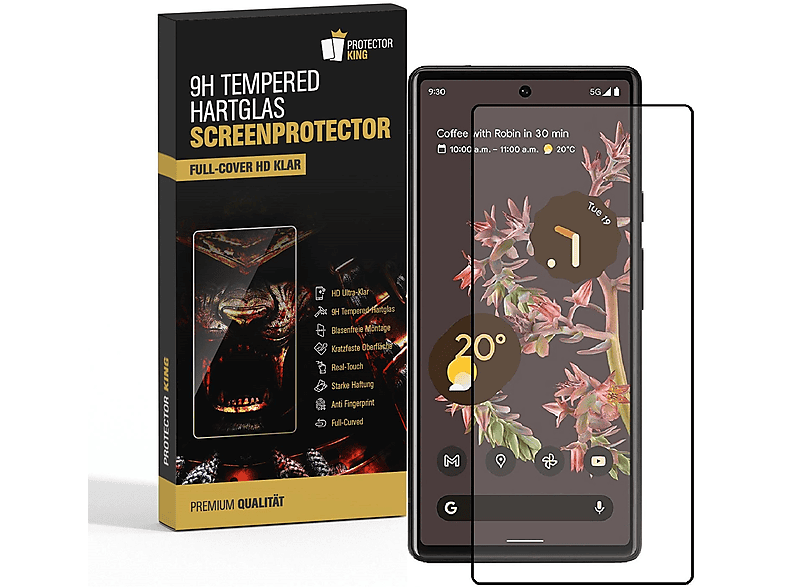 PROTECTORKING 4x FULL COVER 9H Hartglas Schutzglas HD KLAR Displayschutzfolie(für Google Pixel 7)