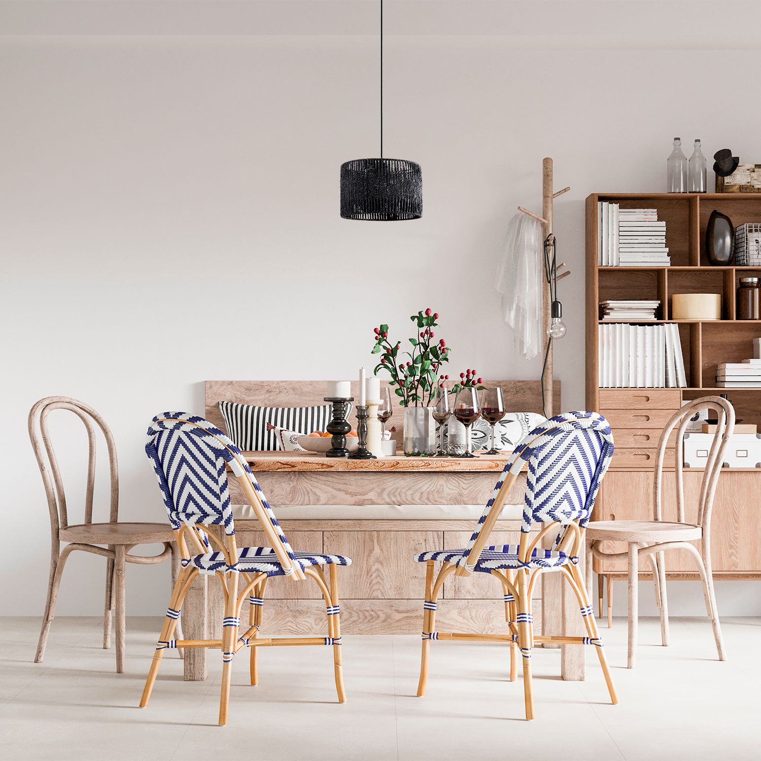 PACO Pendelleuchte HUGO Rattan-Design HOME