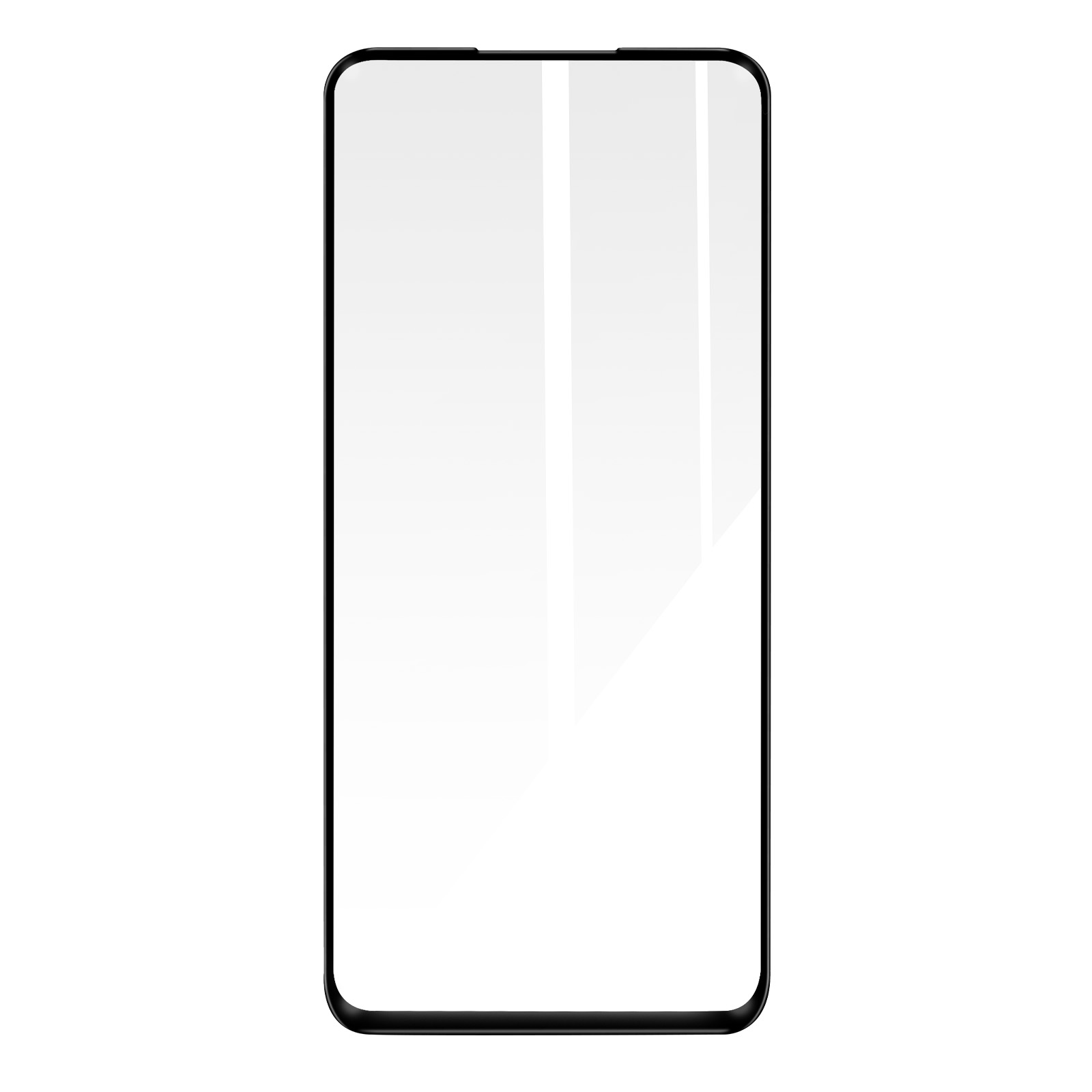 Un protecteur d'écran rectangulaire avec des bords noirs, sur fond blanc.